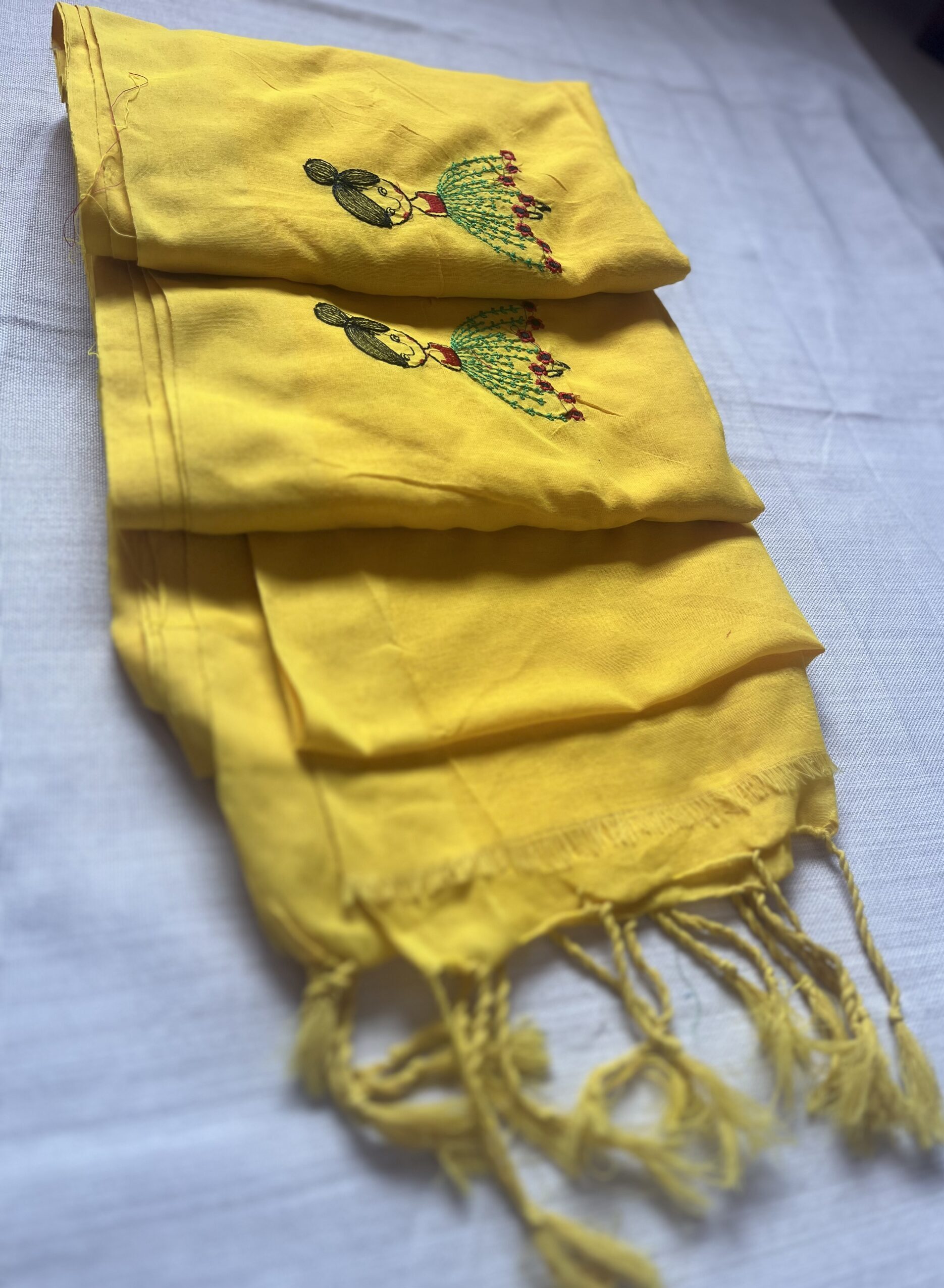 khadi cotton embroidery saree