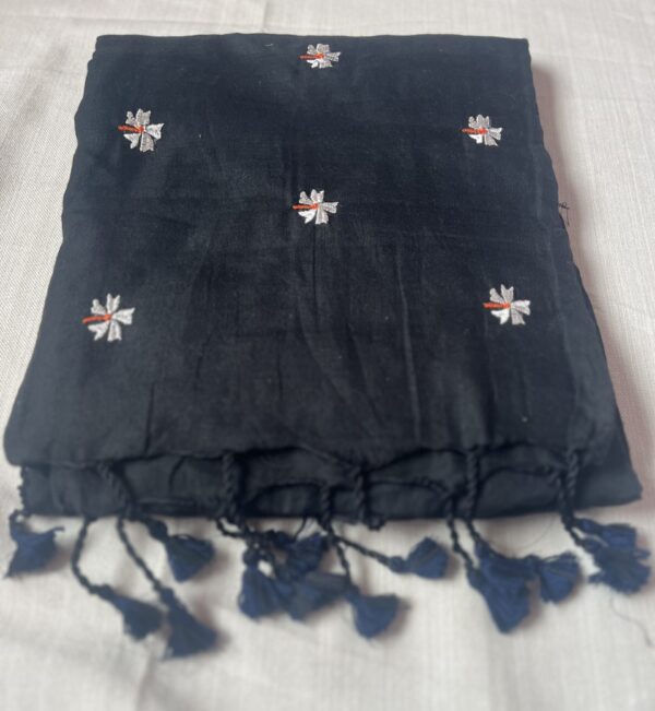 khadi cotton embroidery saree