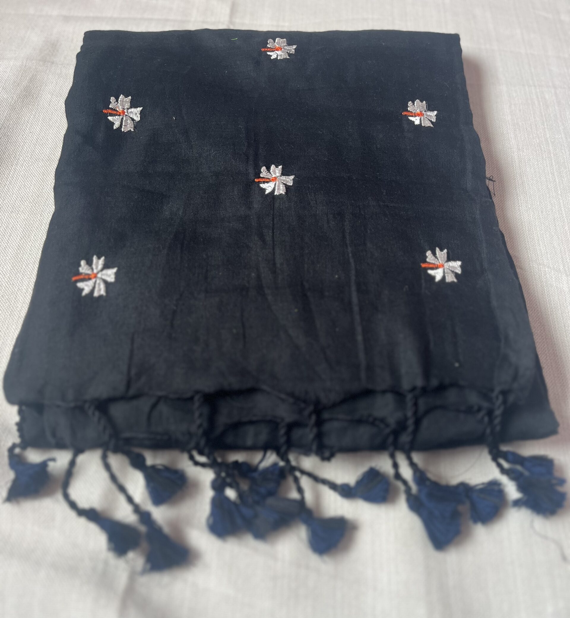 khadi cotton embroidery saree