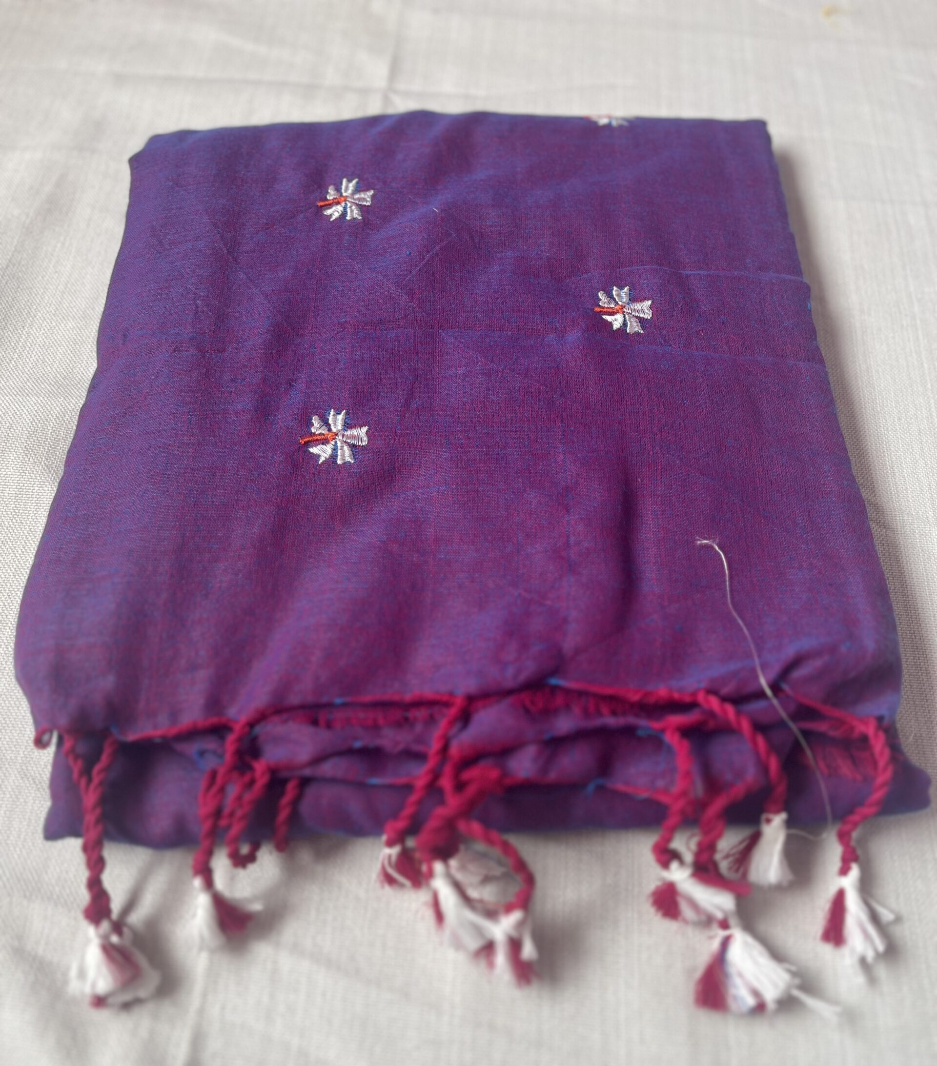 khadi cotton embroidery saree