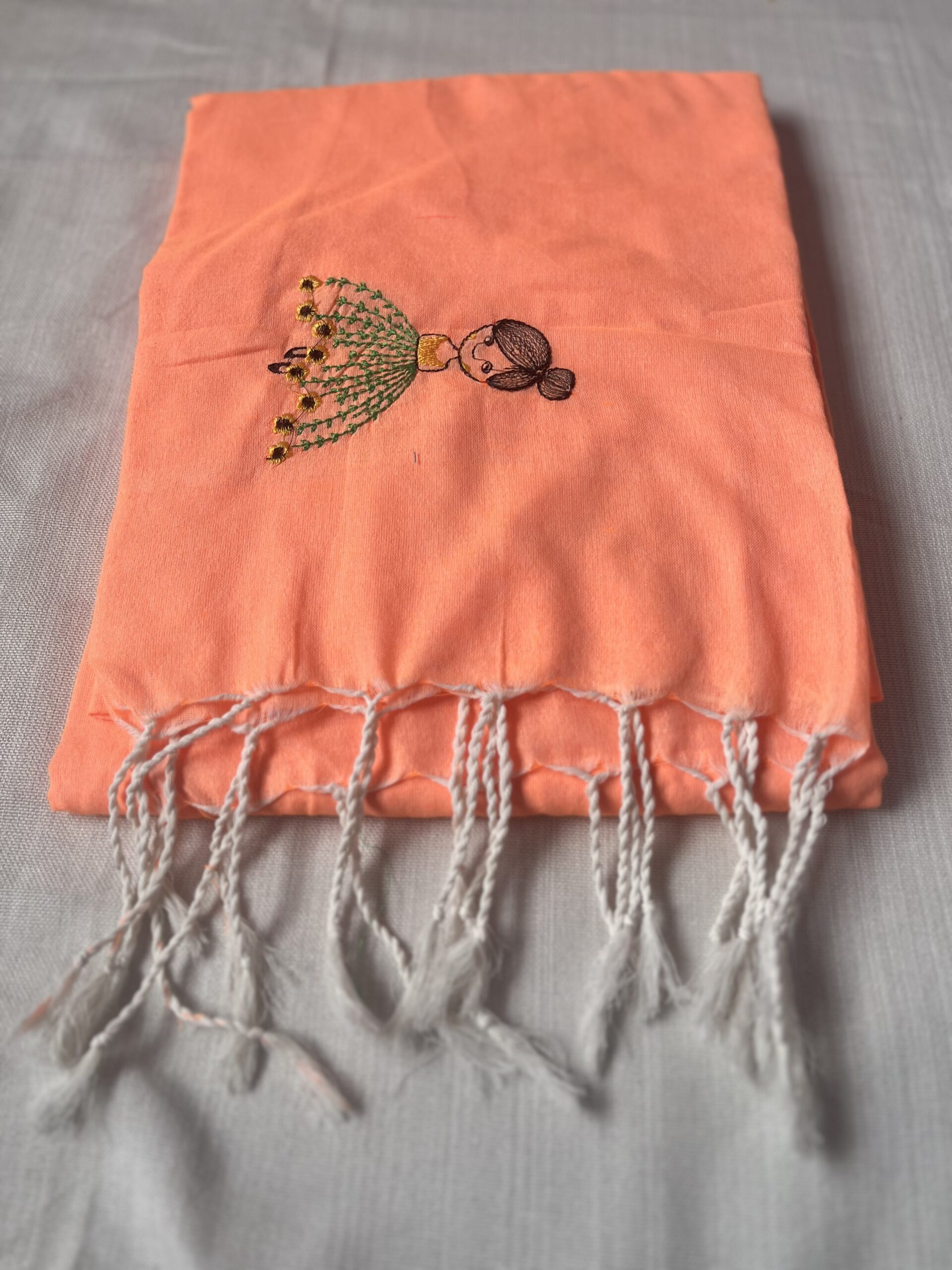 khadi cotton embroidery saree