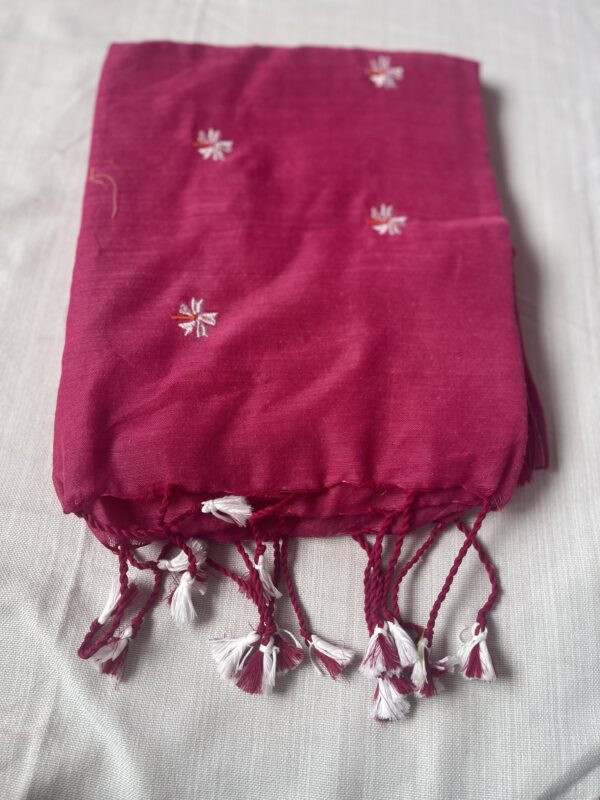 khadi cotton embroidery saree