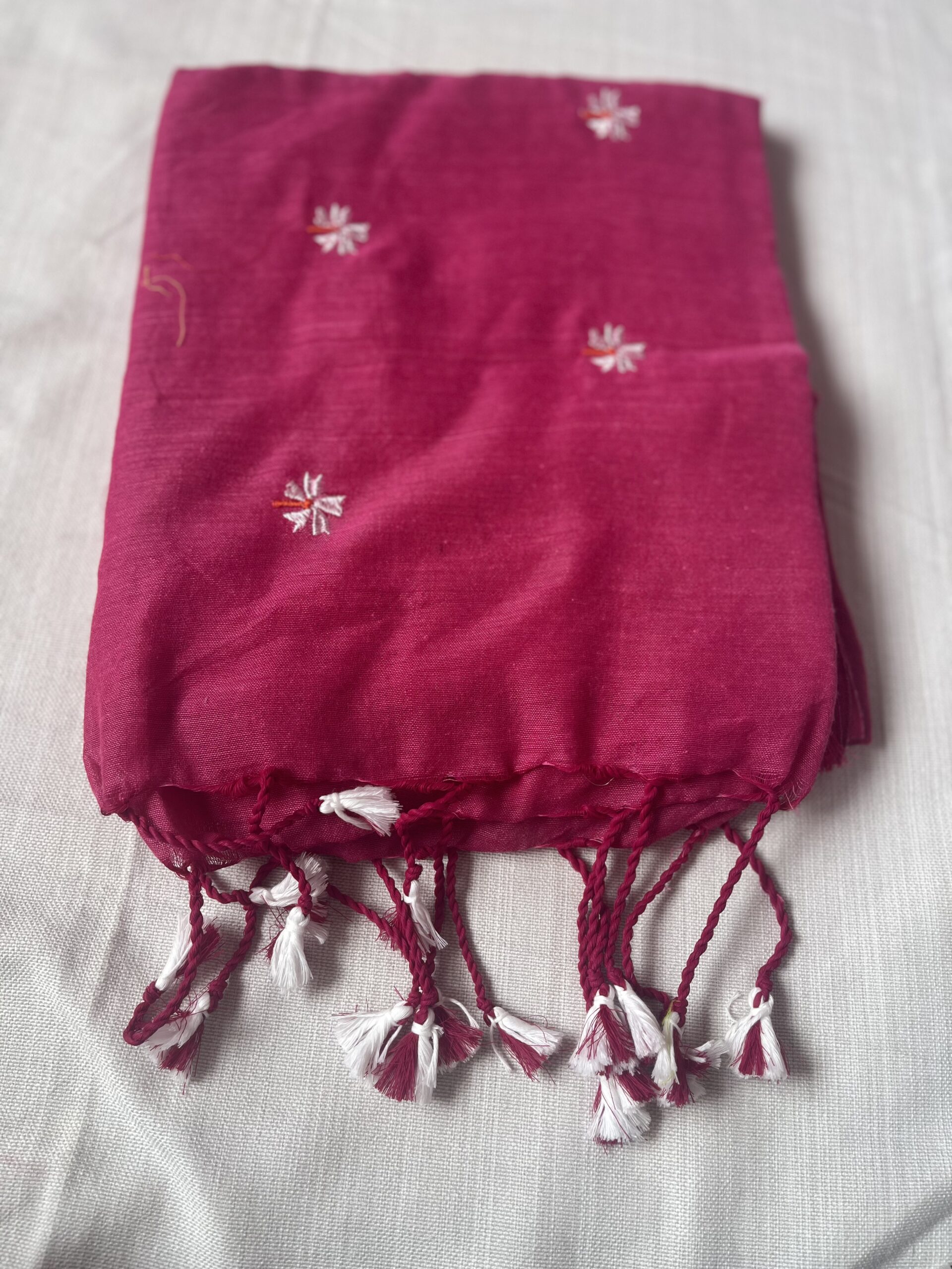 khadi cotton embroidery saree
