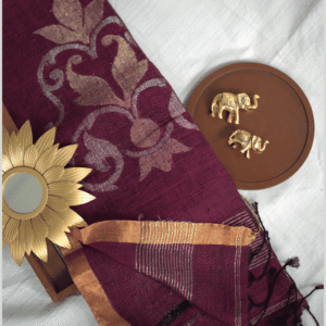Pure Linen Saree PLPGM12