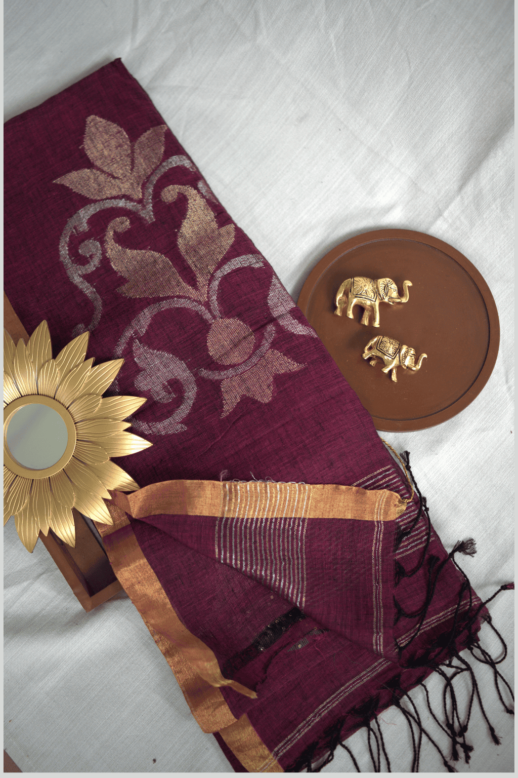 Pure Linen Saree PLPGM12
