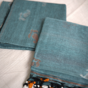 Pure linen silver blue