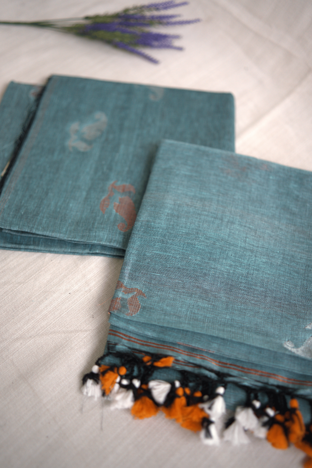 Pure linen silver blue