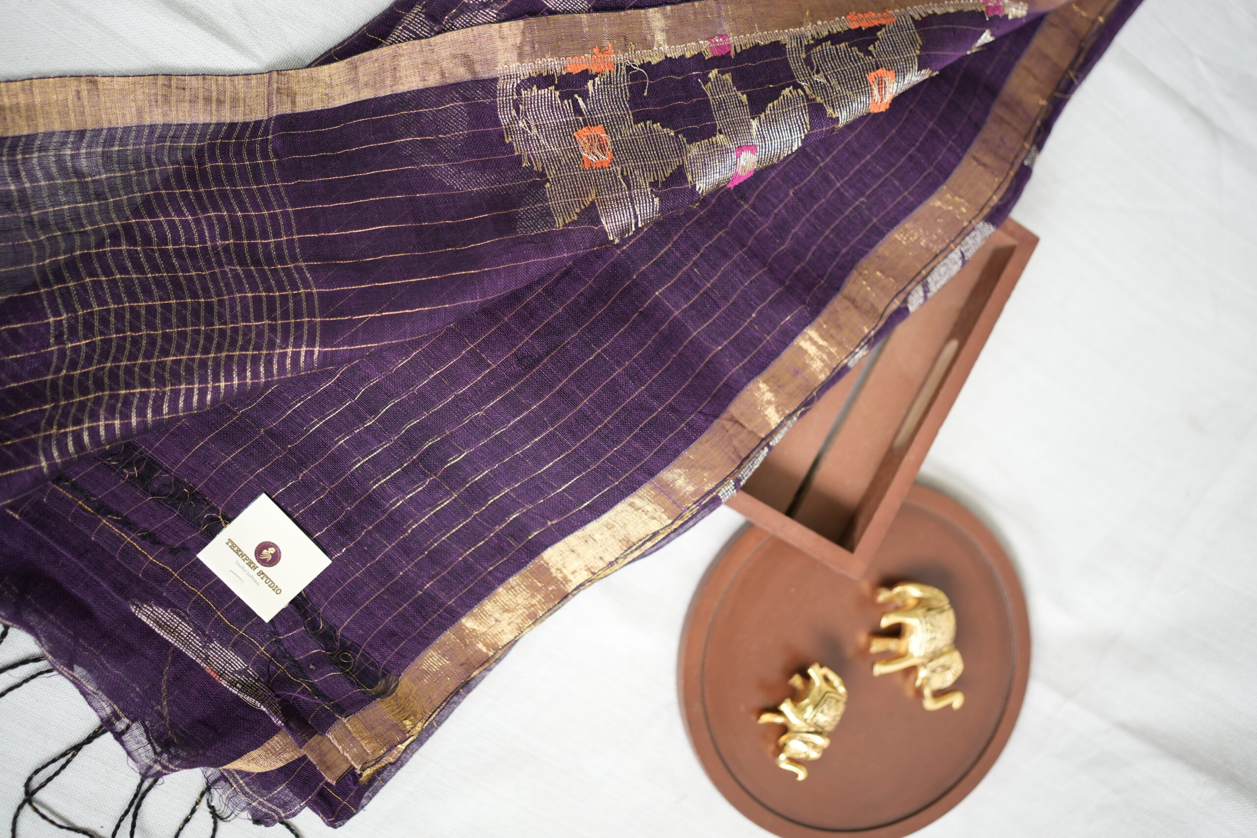 Pure Linen Saree PLP11 - Image 4
