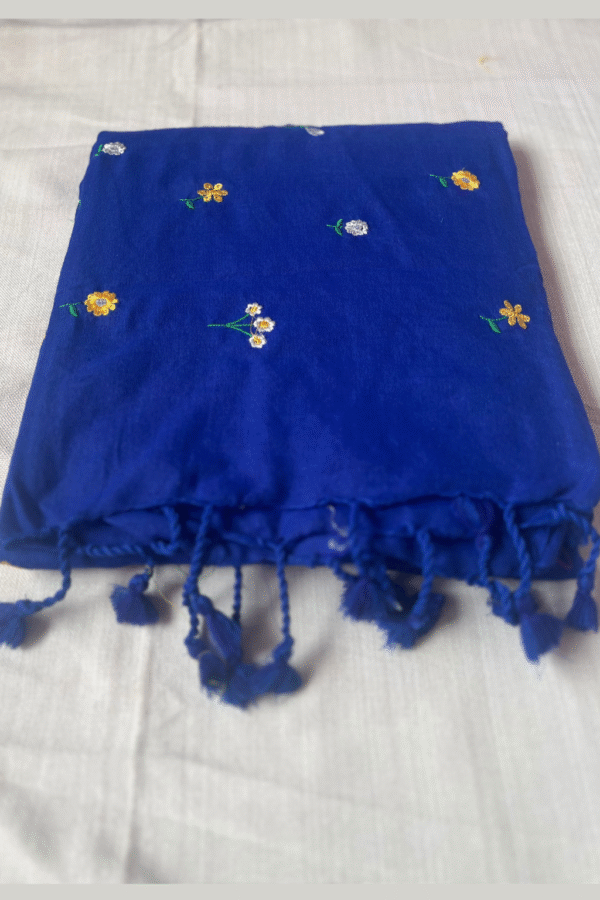 khadi cotton embroidery saree