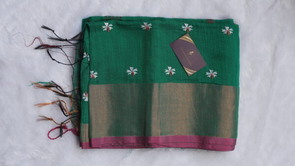Silk Cotton Embroidery Sarees PSCE05 - Image 4