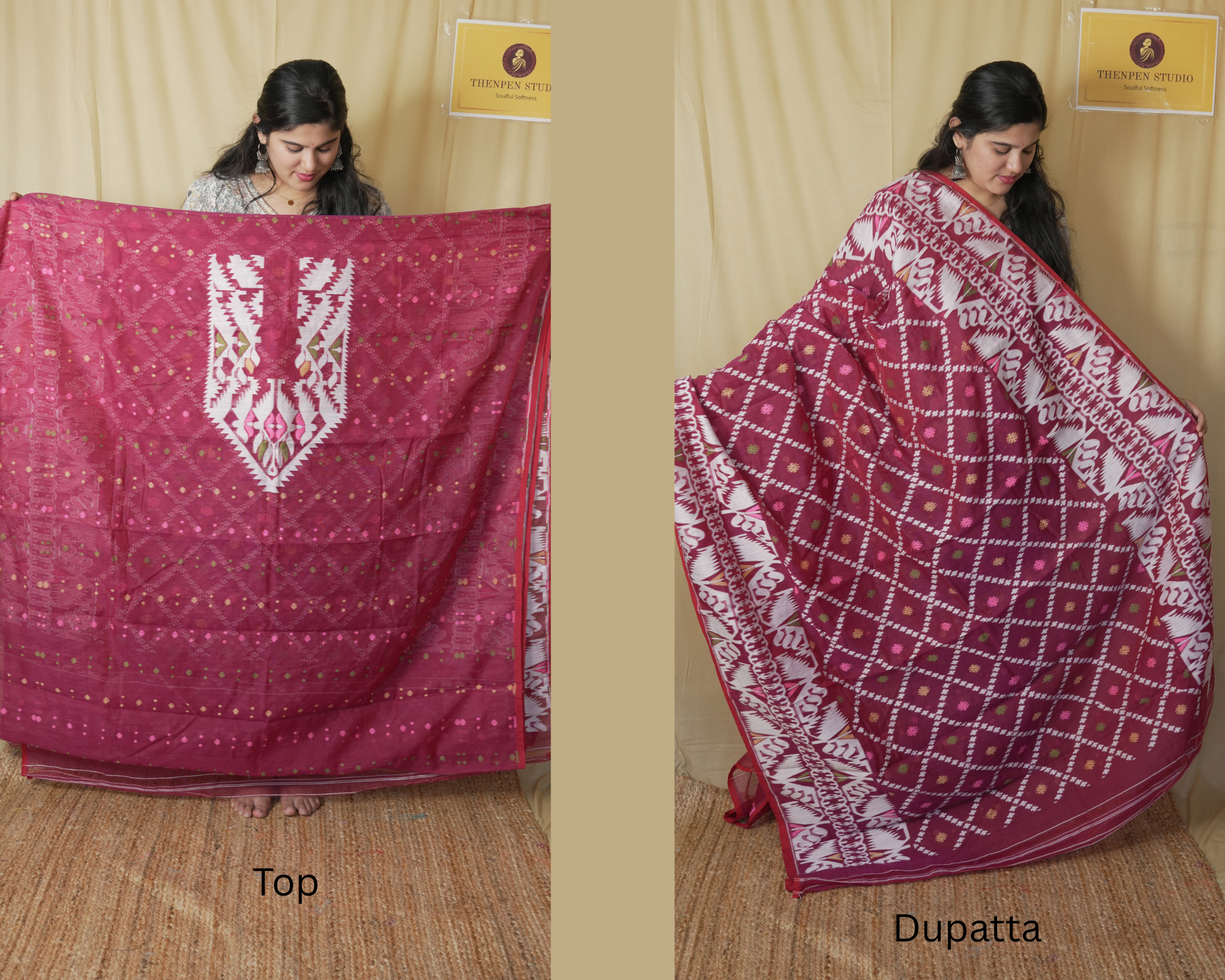 Silk Cotton Salwar Suits With Embroidery Pattern - Image 2