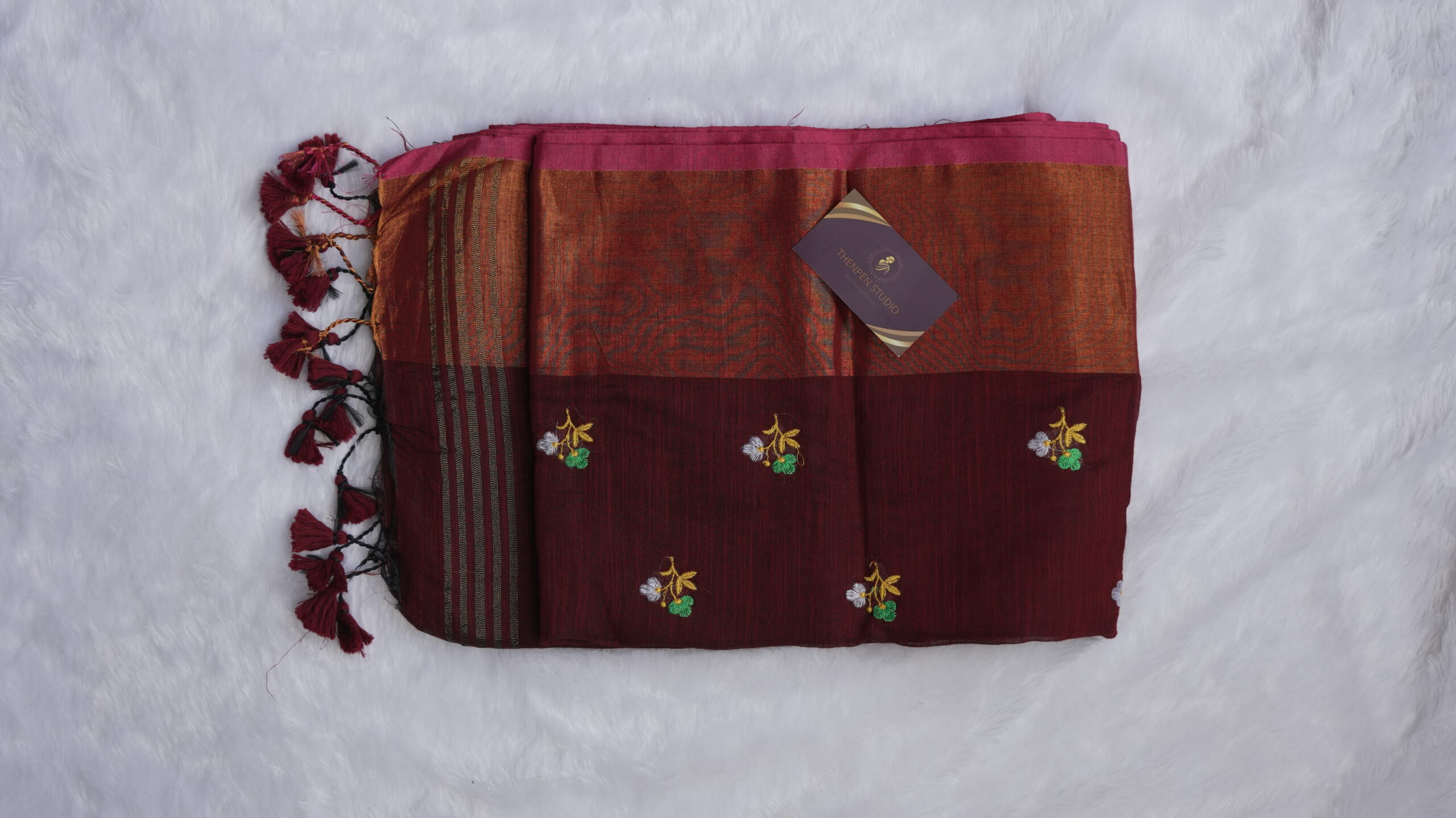 Silk Cotton Embroidery Sarees PSCE05 - Image 6