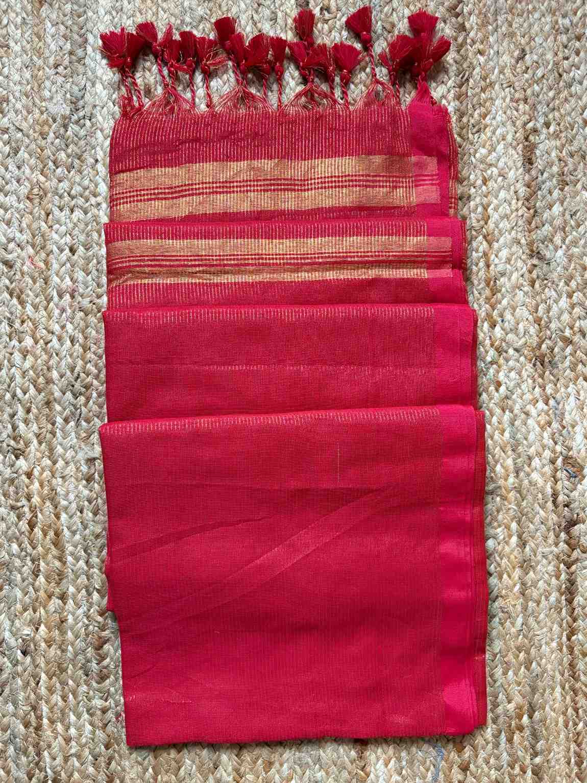 Khadi Cotton Zari Saree With Running Blouse - Image 5