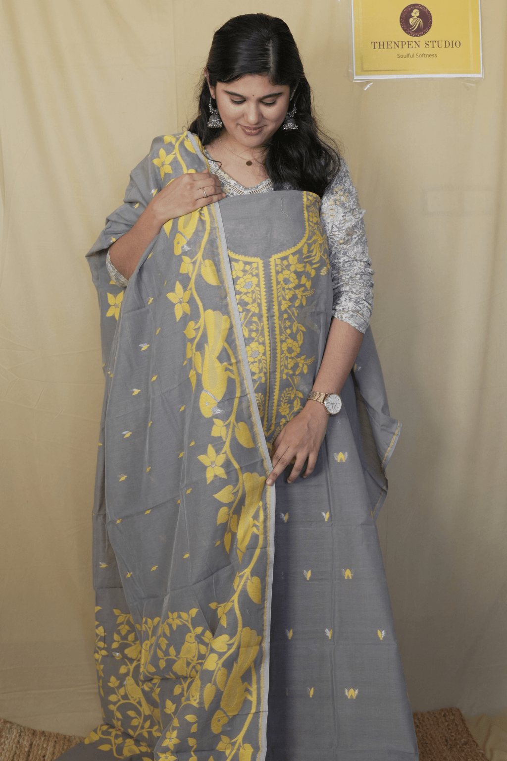 gray khaadi salwar