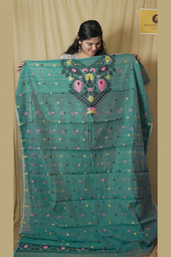 Silk Cotton Salwar Suits With Embroidery Neck Pattern
