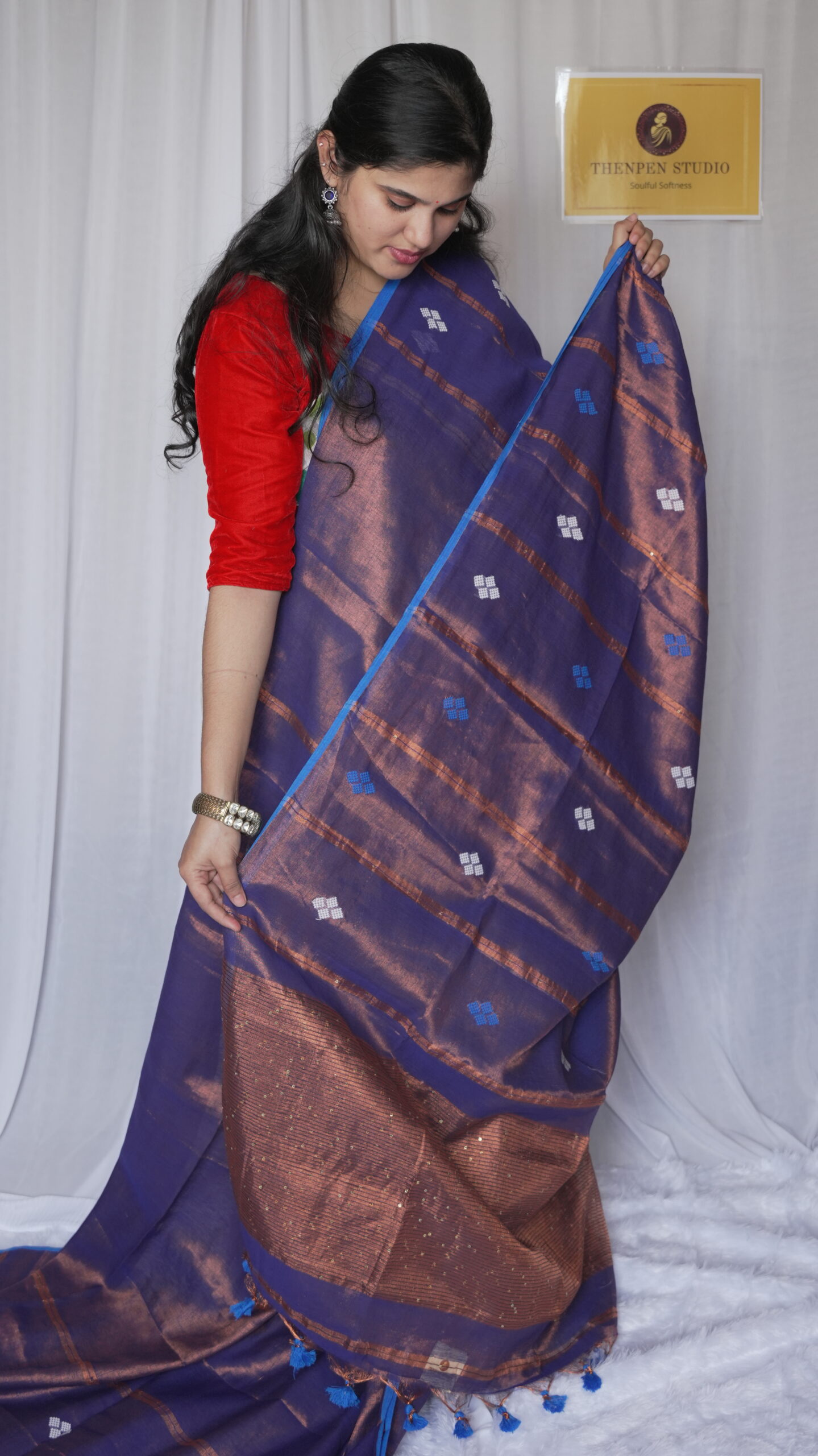 Tissue Linen Sarees PLTL07 - Image 2