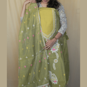 Silk Cotton Salwar Suit with Embroidery Neck Pattern SSSCGL06