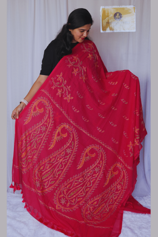 Mulmul Cotton Embroidery Saree MMCERP06