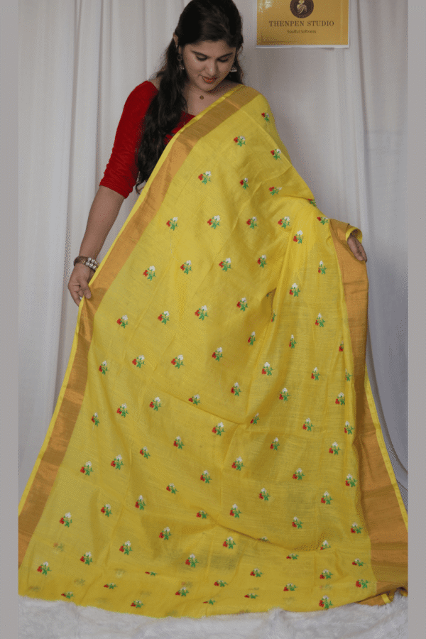 Silk Cotton Embroidery Sarees PSCE05
