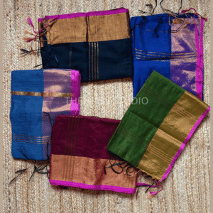 Khadi Silk Cotton Saree With Running Blouse