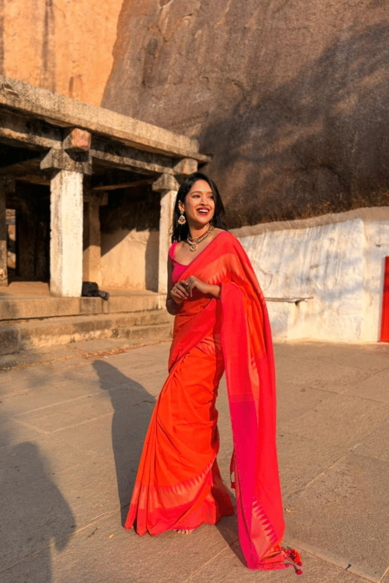 orange saree