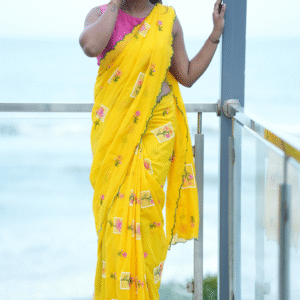 Mul-Chanderi Embroidery Sarees