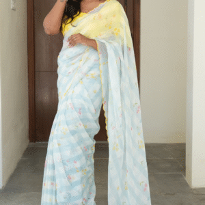 blue yellow chiffon