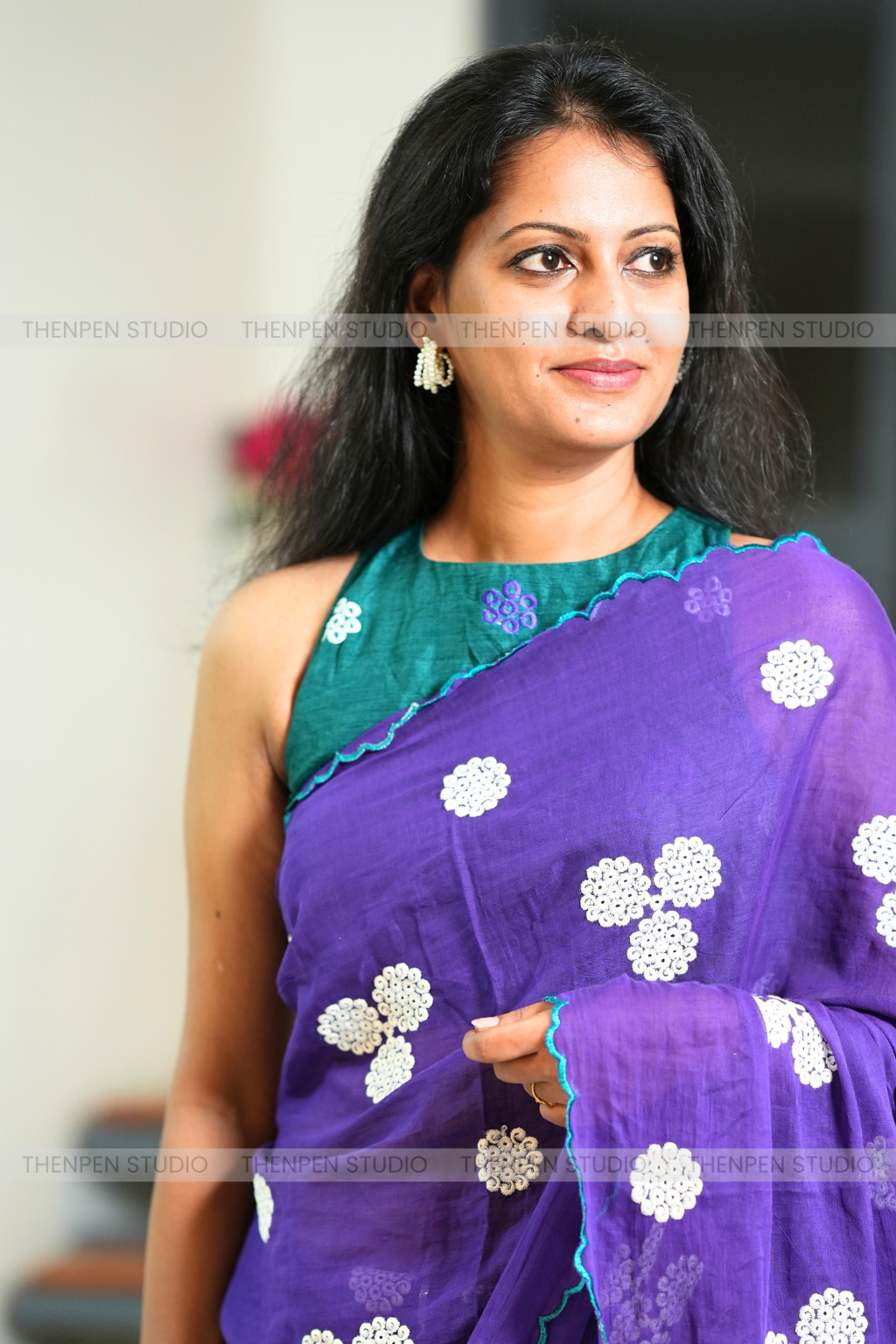 Mulchanderi Threadwork saree - Image 3